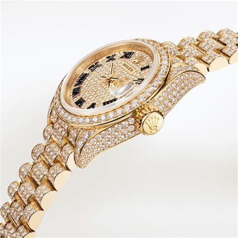 rolex precision gold damen klein|rolex lady datejust diamond set.